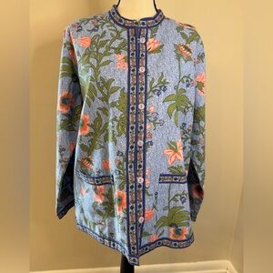 Tudor Court cotton Asian influenced floral jacket SZ LG